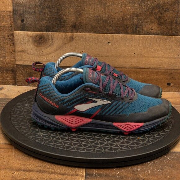BROOKS CASCADIA 13 WOMENS ATHLETIC SHOES RUNNING WALKING GREEN PURPLE SIZE 9.5B - Picture 9 of 9
